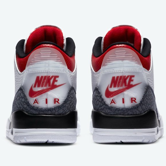 Air Jordan 3 Retro Denim SE “Fire Red” Size 11 Men's White 2020 CZ6431-1… - Picture 6 of 12